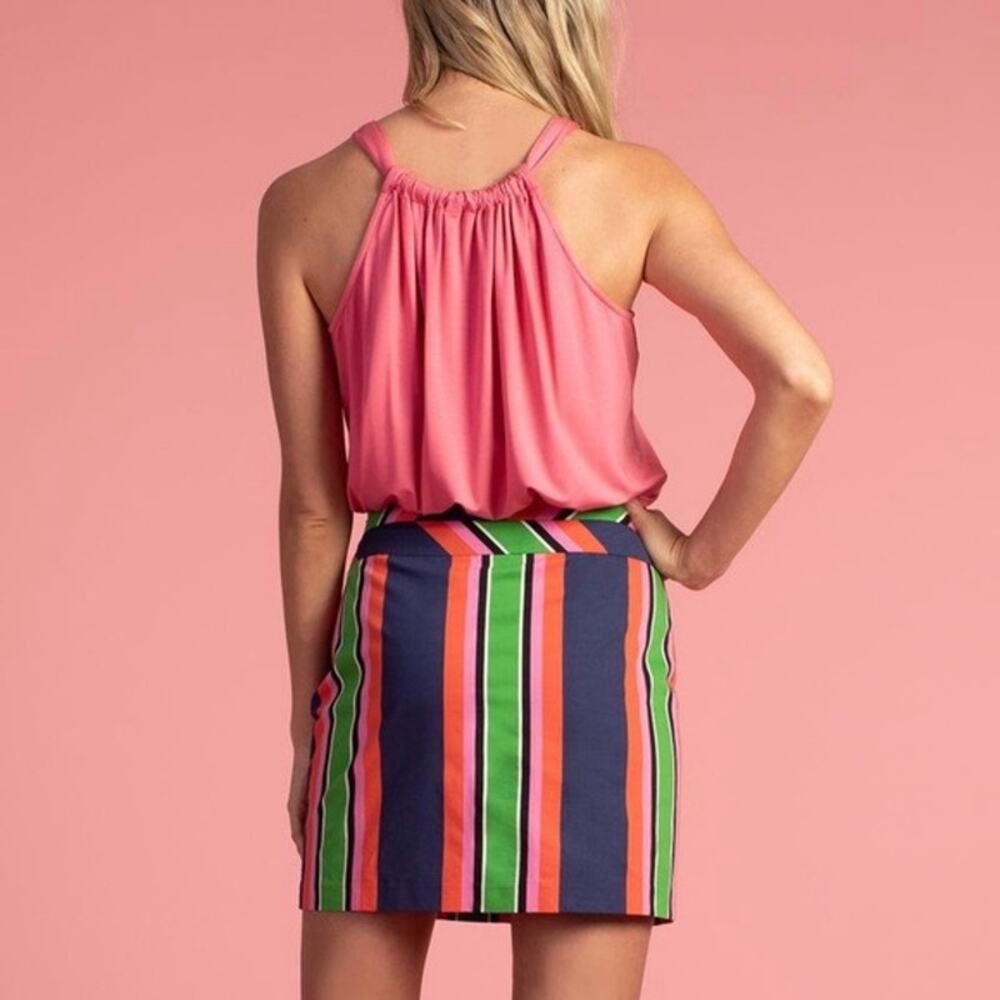 Trina Turk Free Time Skirt Womens Size 4 Green Blue Pink Colorful Bold Career - Picture 4 of 10